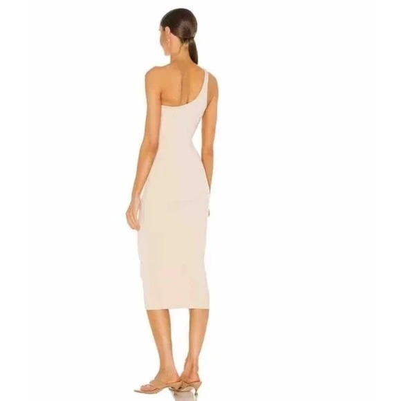 Sold Out RE ONA Sophia One Shoulder Midi Dress Ivory Large - Picture 2 of 7
